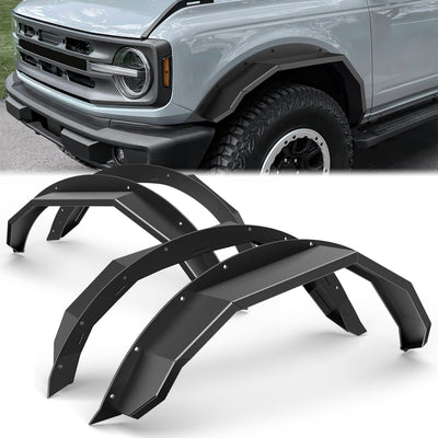 Carbon Steel Front Rear Fender Flares <br>21-24 Ford Bronco 4Dr