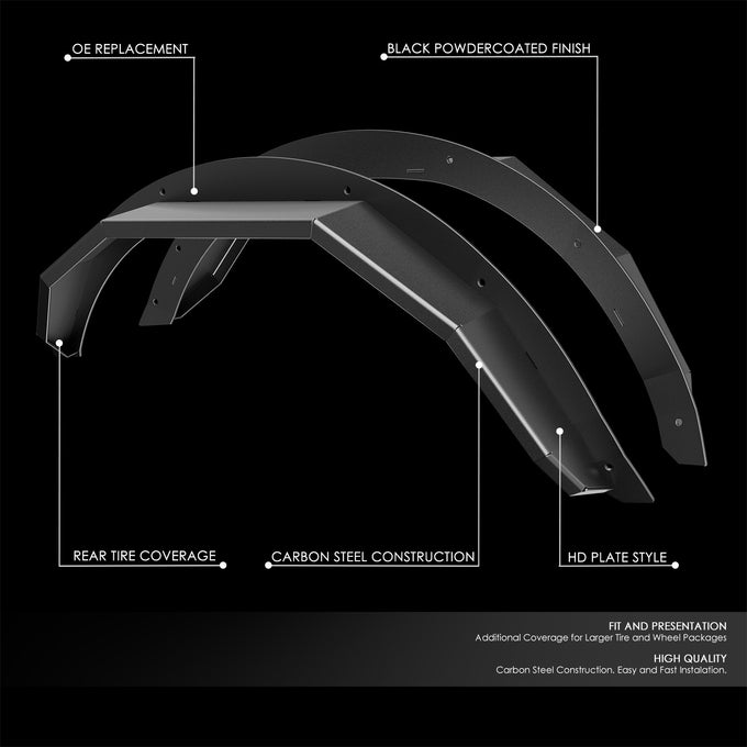 Carbon Steel Front Rear Fender Flares <br>21-24 Ford Bronco 4Dr