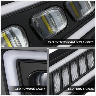 LED DRL Projector Fog Lights <br> 17-20 Ford F-150 Raptor