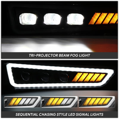 LED DRL Projector Fog Lights <br> 17-20 Ford F-150 Raptor