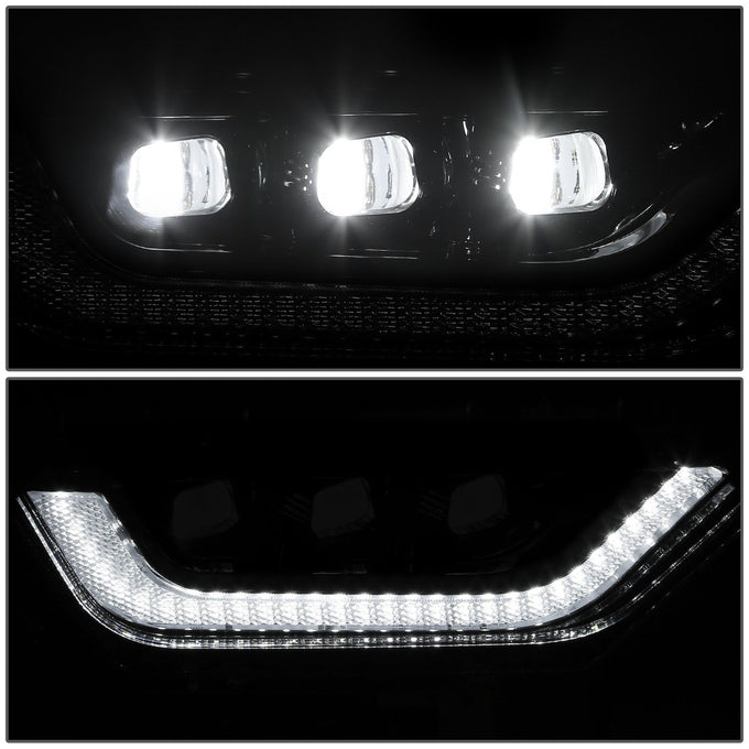 LED DRL Turn Signal Black Projector Fog Lights<br>21-23 Ford F150