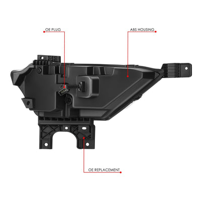 LED DRL Turn Signal Black Projector Fog Lights<br>21-23 Ford F150