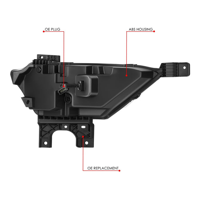 LED DRL Turn Signal Black Projector Fog Lights<br>21-23 Ford F150