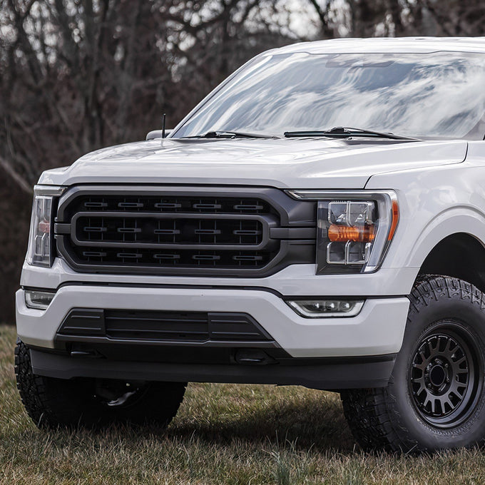 LED DRL Turn Signal Black Projector Fog Lights<br>21-23 Ford F150