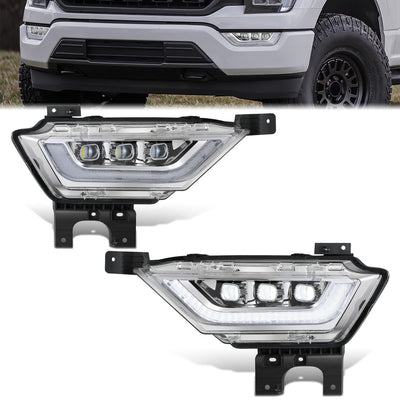 LED DRL Turn Signal Chrome Projector Fog Light Lamps Kit <br>21-23 Ford F150