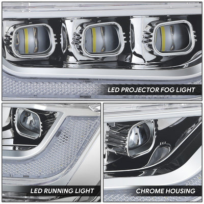 LED DRL Turn Signal Chrome Projector Fog Light Lamps Kit <br>21-23 Ford F150