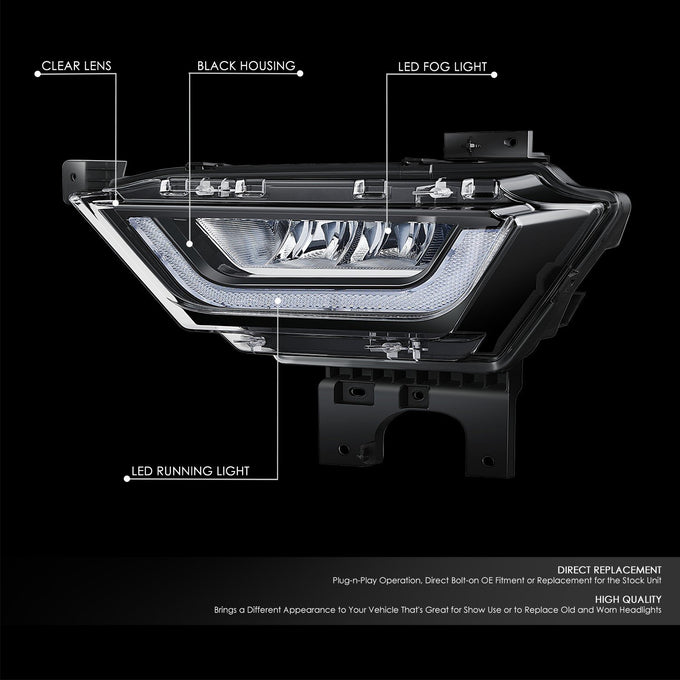 Black LED DRL Fog Lights <br>21-23 Ford F-150