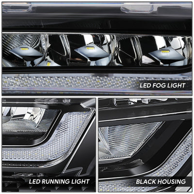 Black LED DRL Fog Lights <br>21-23 Ford F-150
