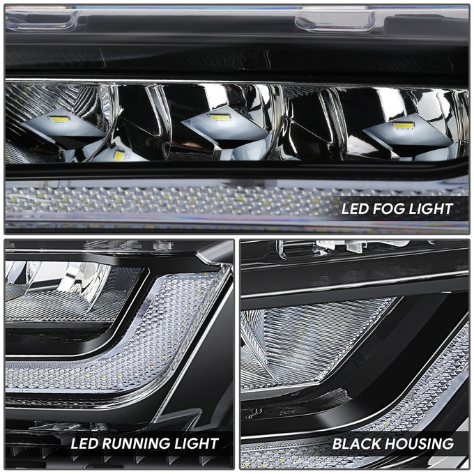 Black LED DRL Fog Lights <br>21-23 Ford F-150
