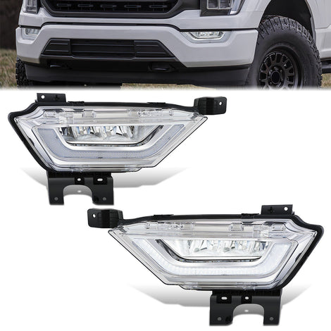 Chrome LED DRL Fog Lights <br>21-23 Ford F-150