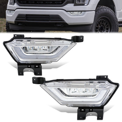 Chrome LED DRL Fog Lights <br>21-23 Ford F-150