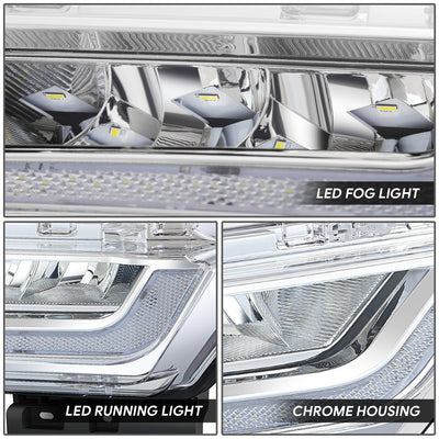 Chrome LED DRL Fog Lights <br>21-23 Ford F-150