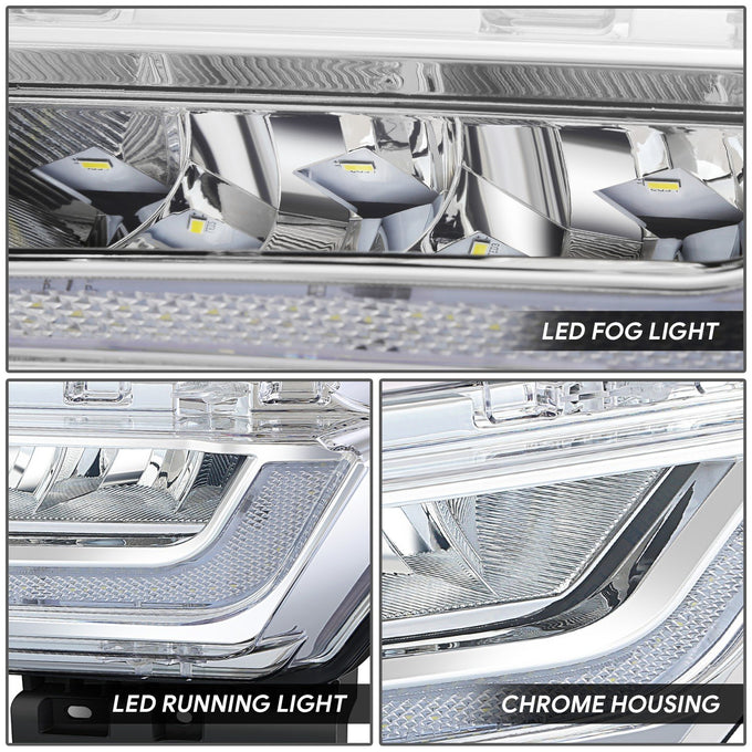 Chrome LED DRL Fog Lights <br>21-23 Ford F-150