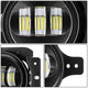 Black Housing Fog Light White LED<br>20-23 Jeep Gladiator, 18-26 Wrangler