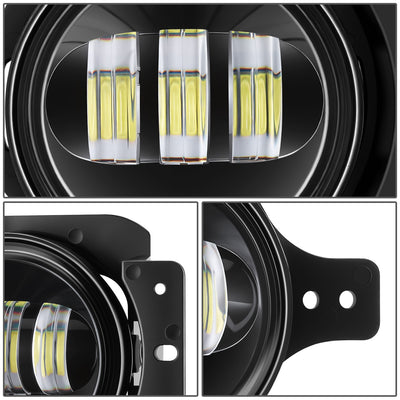 Black Housing Fog Light White LED<br>20-23 Jeep Gladiator, 18-26 Wrangler