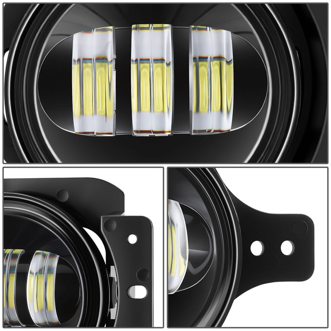 Black Housing Fog Light White LED<br>20-23 Jeep Gladiator, 18-26 Wrangler