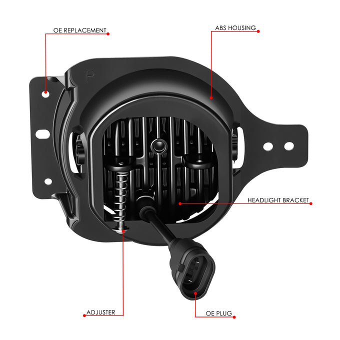 Chrome Housing Fog Light White LED<br>20-23 Jeep Gladiator, 18-26 Wrangler