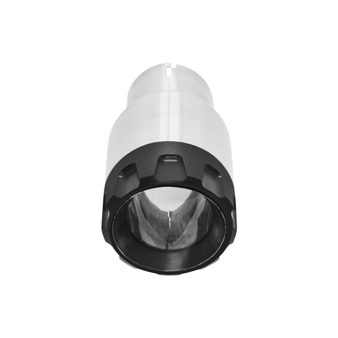 Flowmaster Exhaust Tip<br>3.50in. Angled Brushed SS/Black Alum Fits 2.50in tubing