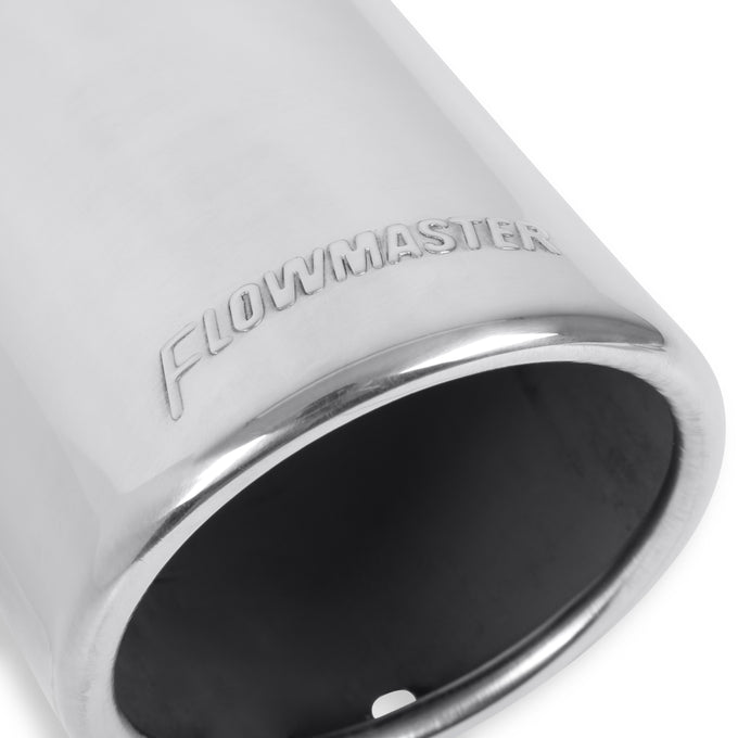 Flowmaster Exhaust Tip<br>3.50 in. Rolled Angle Polished SS Fits 3.00 in. Tubing