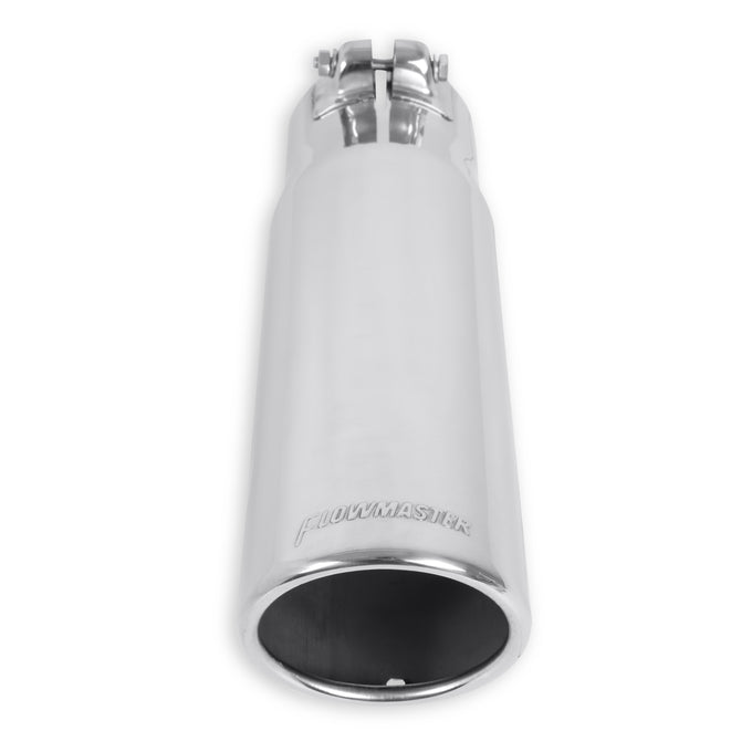 Flowmaster Exhaust Tip<br>3.50 in. Rolled Angle Polished SS Fits 3.00 in. Tubing