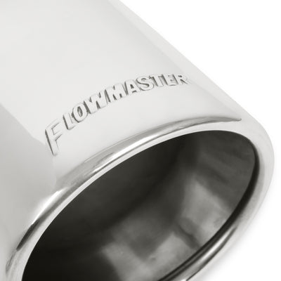 Flowmaster Exhaust Tip<br>4.00 in. Rolled Angle Polished SS Fits 2.50 in. Tubing