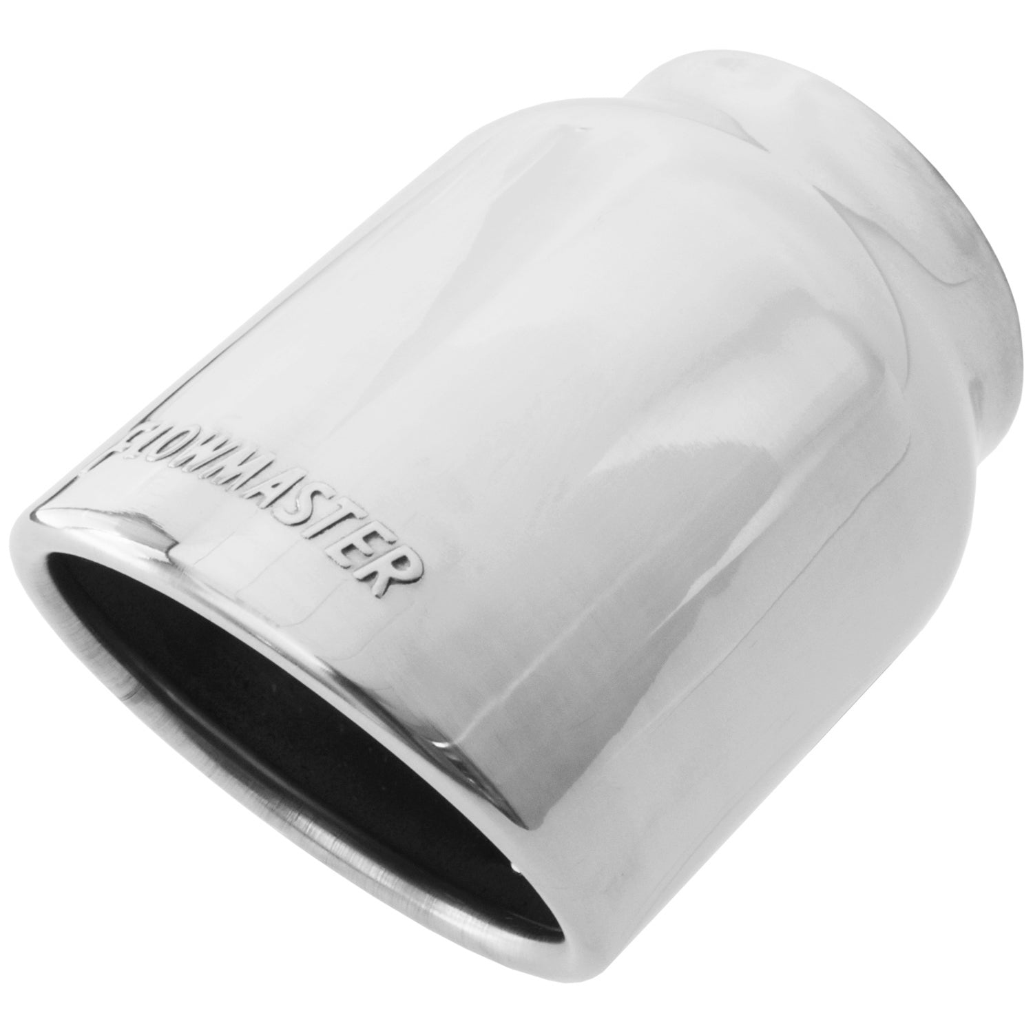 Flowmaster Exhaust Tip<br>4.00 in. Rolled Angle Polished SS Fits 3.00 in. Tubing