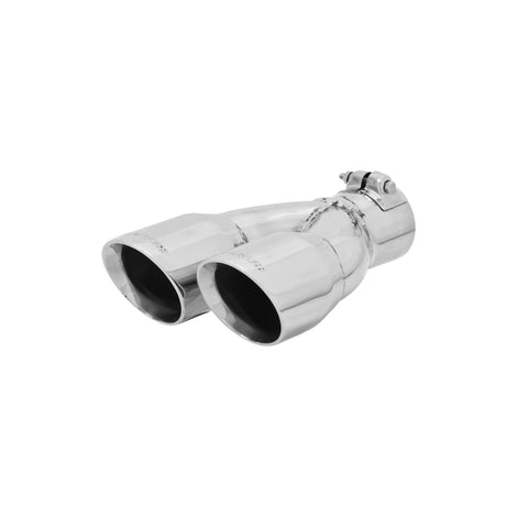 Flowmaster Exhaust Tip<br>3.00 in Dual Angle Cut Polished SS Fits 2.50 in.Right