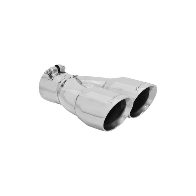 Flowmaster Exhaust Tip<br>3.00 in Dual Angle Cut Polished SS Fits 2.50 in.Right