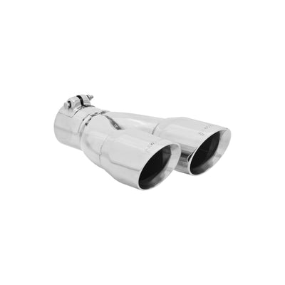 Flowmaster Exhaust Tip<br>3.00 in Dual Angle Cut Polished SS Fits 2.50 in. Left