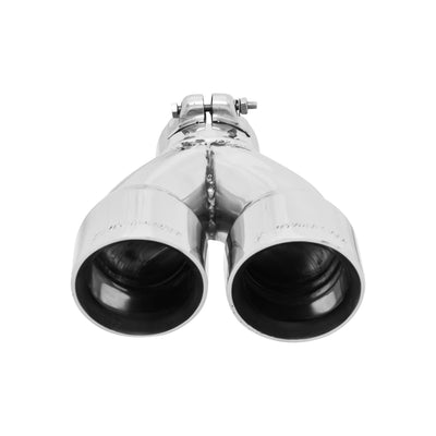 Flowmaster Exhaust Tip<br>3.00 in Dual Angle Cut Polished SS Fits 2.50 in. Left