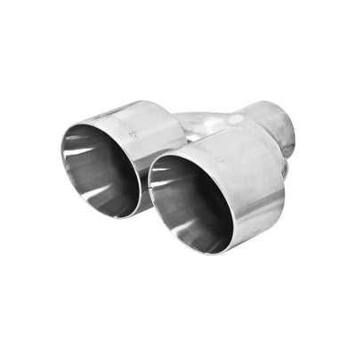 Flowmaster Exhaust Tip<br>Dual 4.00 in. Angle Cut Polished SS Fits 2.50in. Tubing