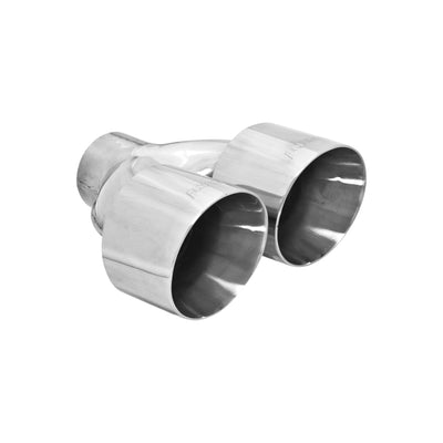 Flowmaster Exhaust Tip<br>Dual 4.00 in. Angle Cut Polished SS Fits 2.50in. Tubing