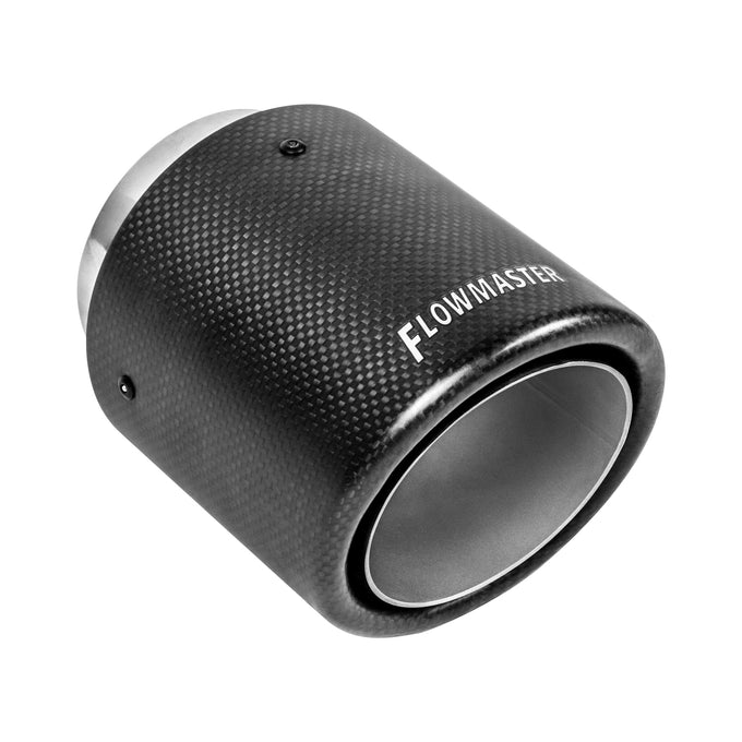 Flowmaster Exhaust Tip<br>4 in. Rolled Angle Carbon Fiber Fits 3 in. Tubing