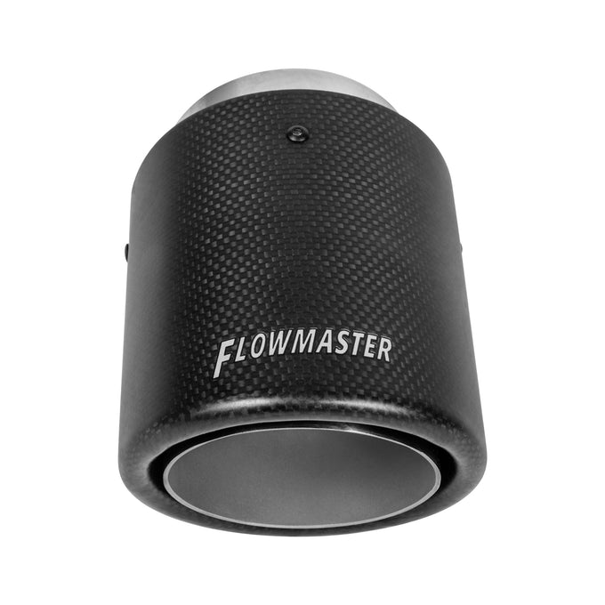 Flowmaster Exhaust Tip<br>4 in. Rolled Angle Carbon Fiber Fits 3 in. Tubing