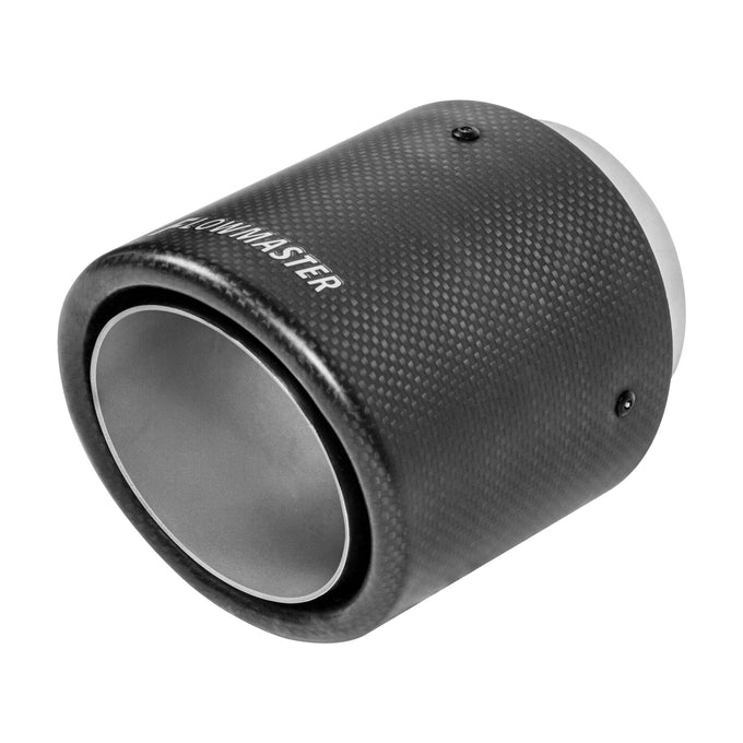 Flowmaster Exhaust Tip<br>4 in. Rolled Angle Carbon Fiber Fits 3 in. Tubing