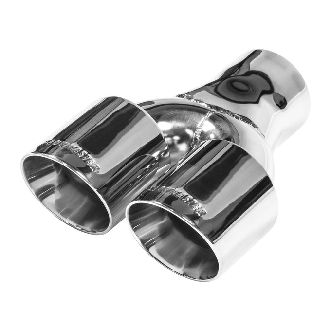 Flowmaster Exhaust Tip<br>3 in. Dual Out Angle Cut Fits 3 in. Tubing