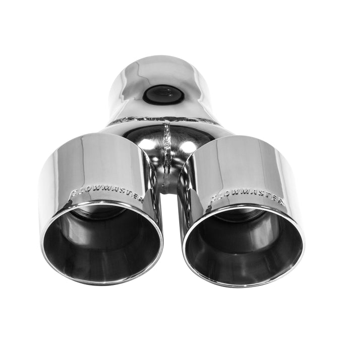 Flowmaster Exhaust Tip<br>3 in. Dual Out Angle Cut Fits 3 in. Tubing