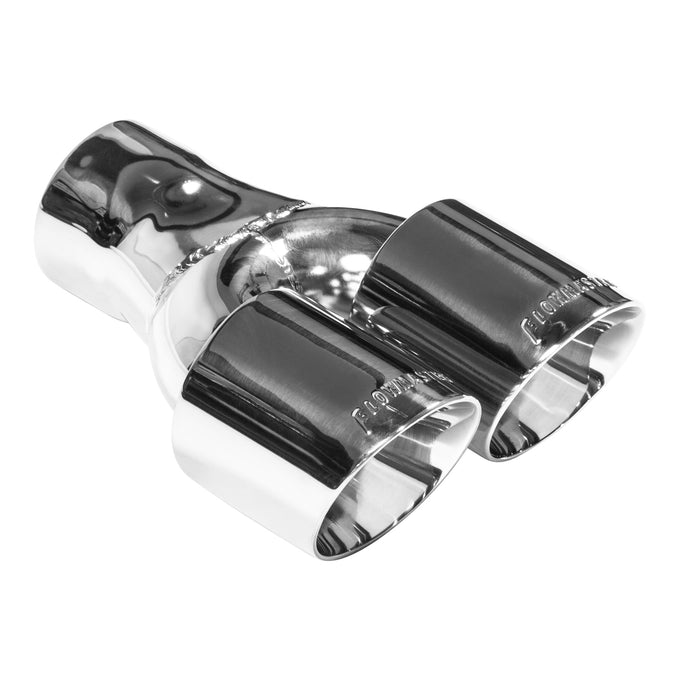 Flowmaster Exhaust Tip<br>3 in. Dual Out Angle Cut Fits 3 in. Tubing