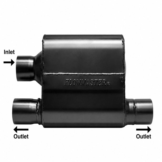 Flowmaster Super 10 Series Chambered Muffler<br>2.50 Offset In / Dual Out