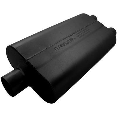 Flowmaster 50 Series Delta Flow Chambered Muffler<br>2.50 Center In / 2.00 Dual Out