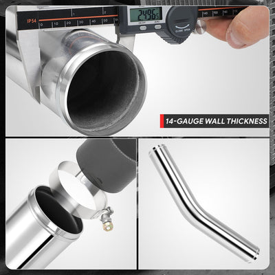 2.5 in. OD 45 Degree Bend Intercooler Pipe <br> Overall Length 23.65 in.