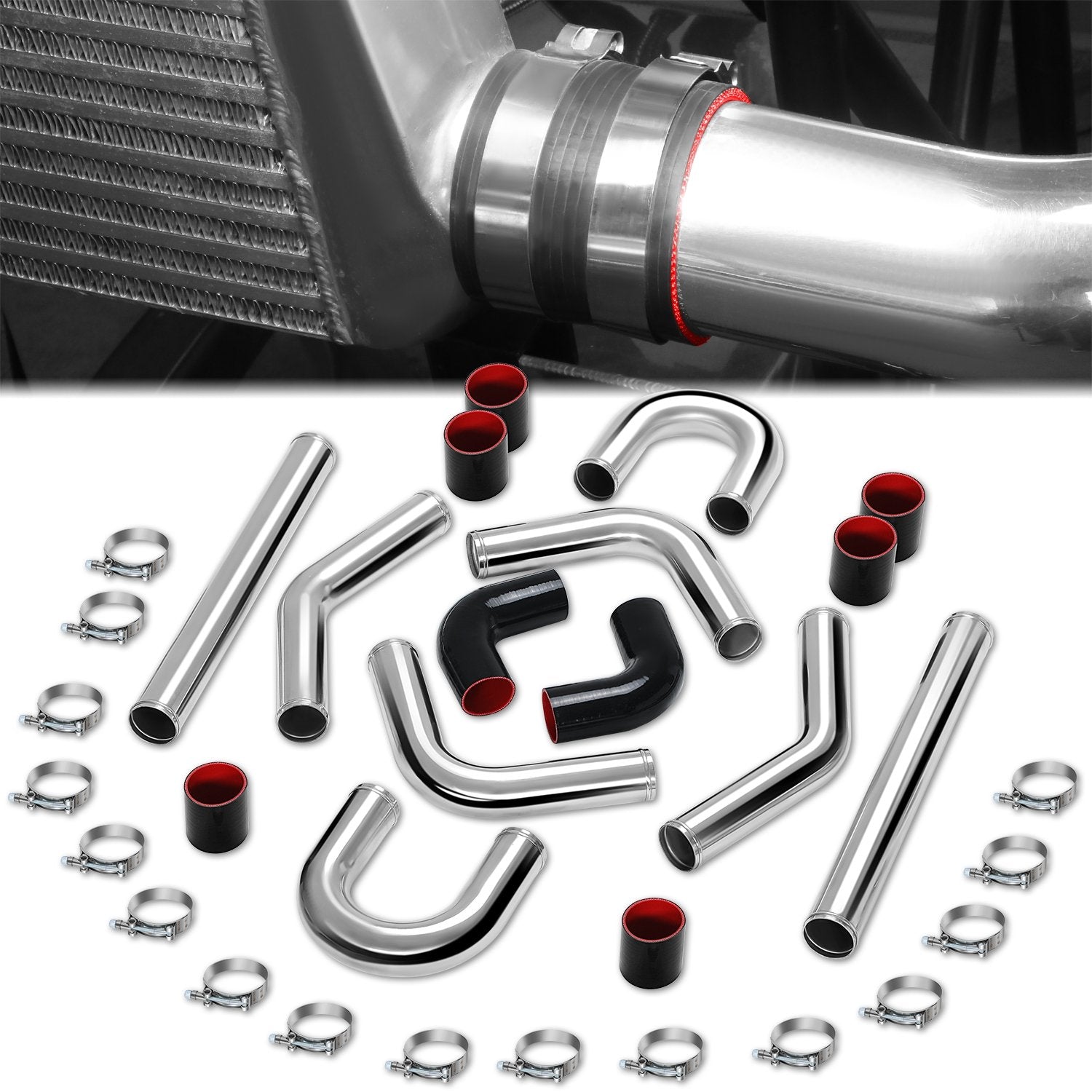 2.5 in. OD FMIC Piping Kit w/ Couplers & Clamps <br> Pipes are 23.65 in. Long Each