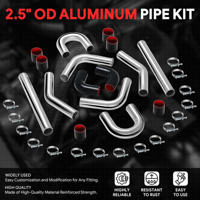 2.5 in. OD FMIC Piping Kit w/ Couplers & Clamps <br> Pipes are 23.65 in. Long Each