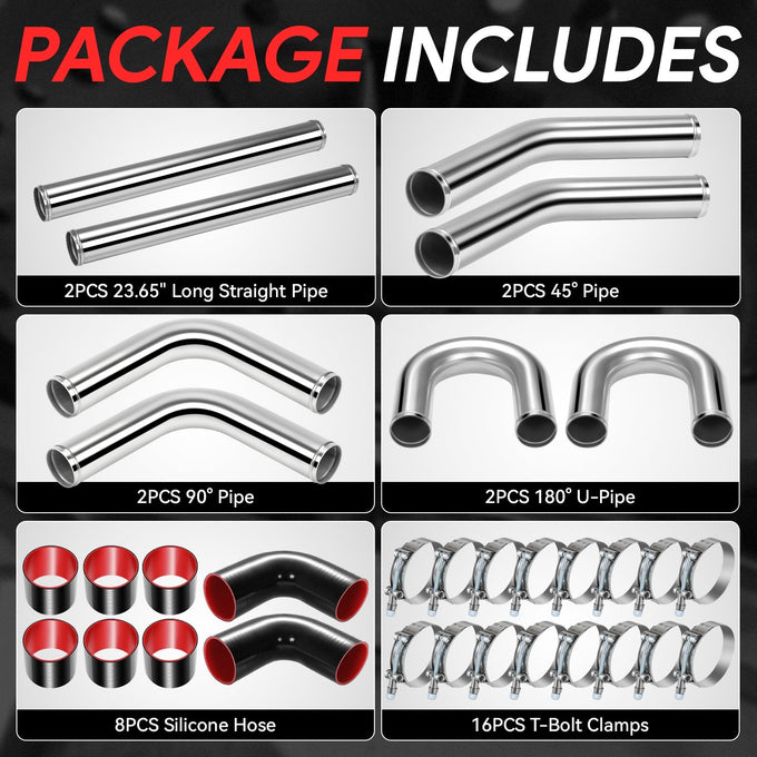 2.5 in. OD FMIC Piping Kit w/ Couplers & Clamps <br> Pipes are 23.65 in. Long Each