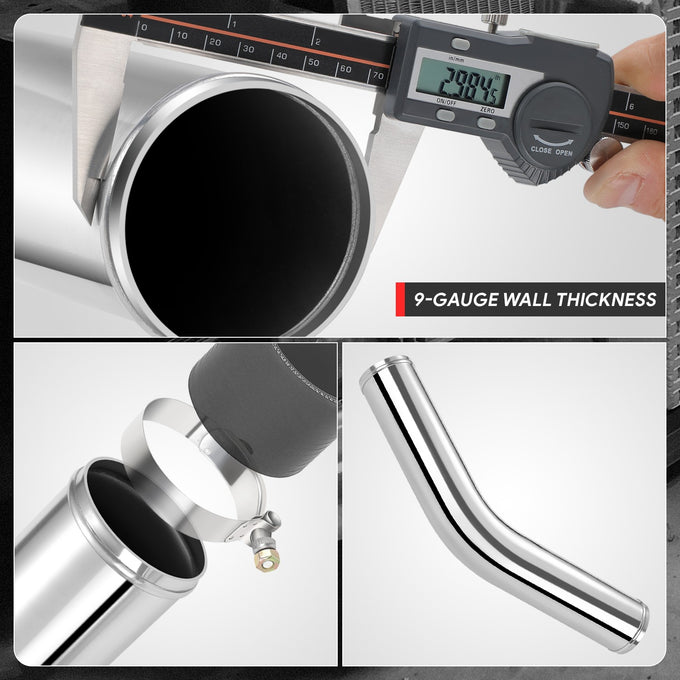 3 in. OD 45 Degrees Bend Intercooler Piping <br> 9-Gauge Wall Thickness