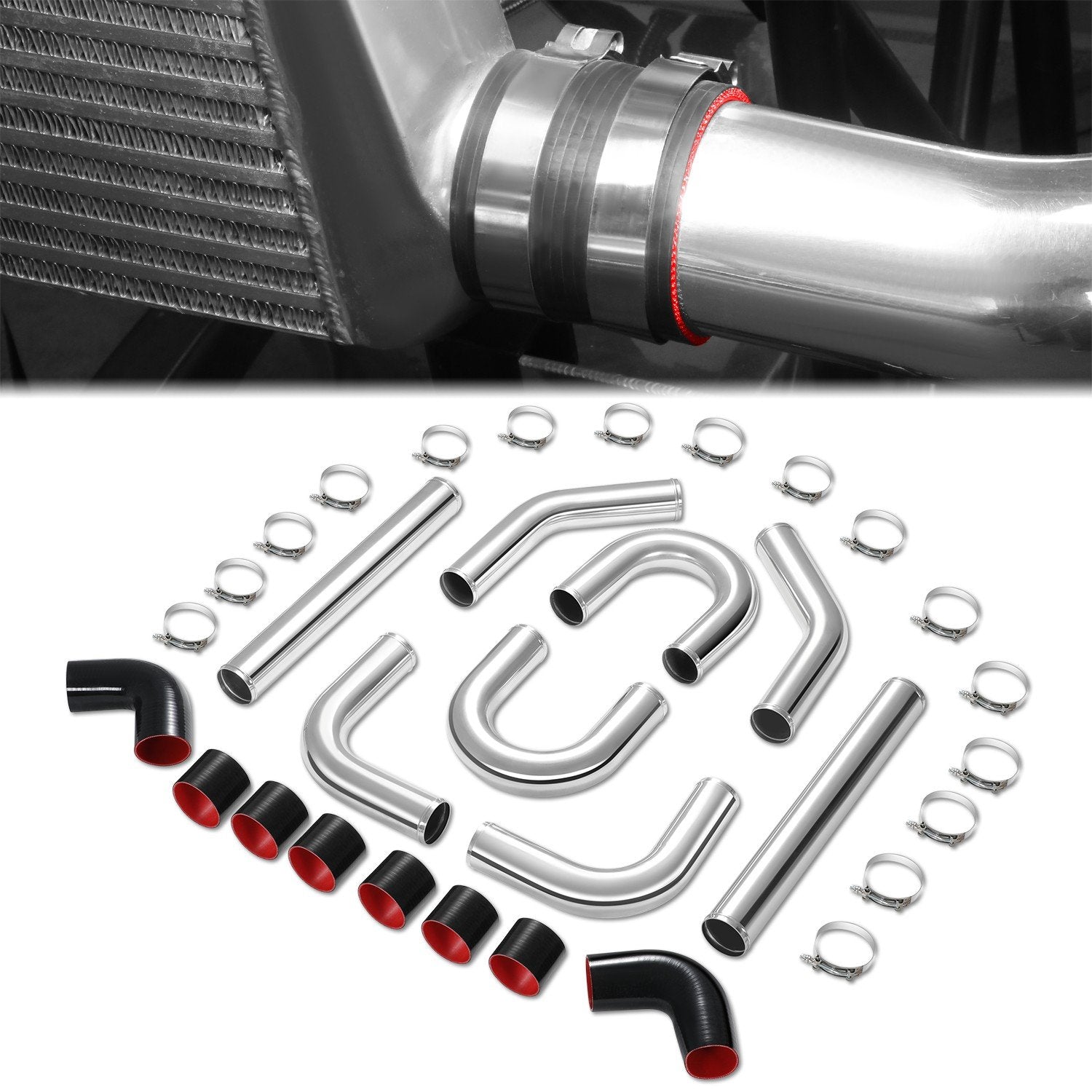 3 in.OD FMIC Piping Kit w/ Couplers & Clamps <br> Pipes are 23.65 in. Long Each