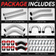3 in.OD FMIC Piping Kit w/ Couplers & Clamps <br> Pipes are 23.65 in. Long Each