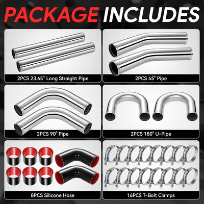3 in.OD FMIC Piping Kit w/ Couplers & Clamps <br> Pipes are 23.65 in. Long Each