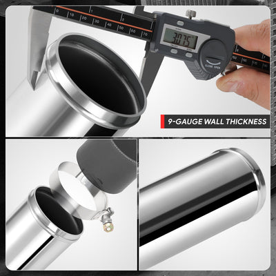 3 in. OD 23.65 in. L Straight Intercooler Piping <br> 9-Gauge Wall Thickness