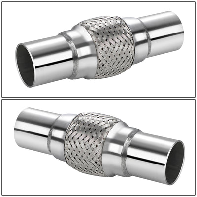 2 in. OD 8 in. L Double Braid Exhaust Flex Pipe <br> 4 in.Flex Section